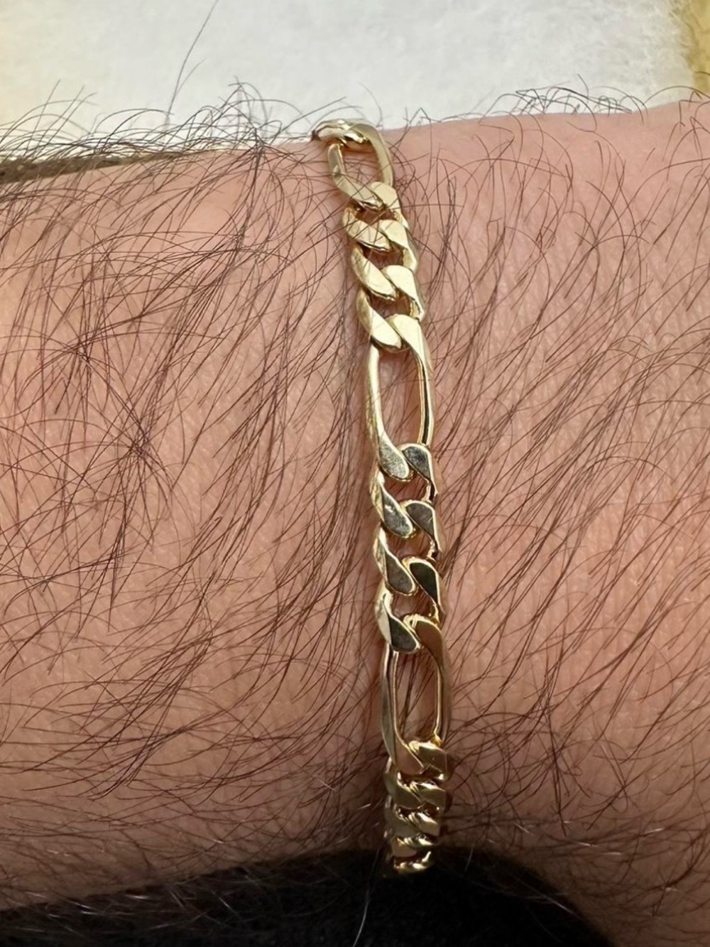 New 5mm Gold plated Figaro Bracelet - any inch you like